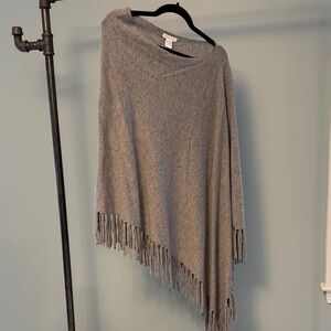 Garnet Hill Cashmere Fringe Poncho